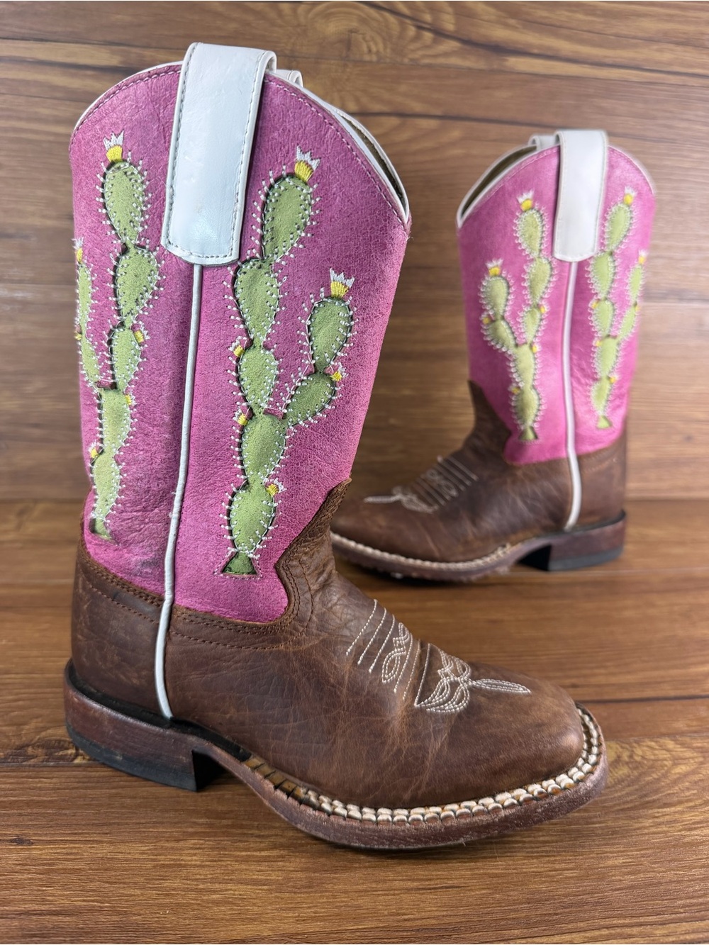 Macie Bean Cowgirl Boots ‘Cactus’ Suede Leather Kids Shoes Size 11C